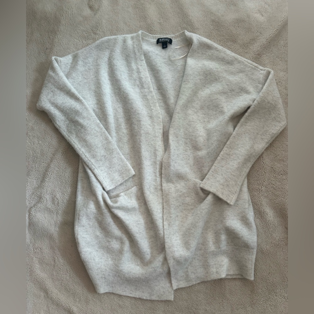 Buffalo David Bitton Open Front Fuzzy Cardigan Sweater With Pockets